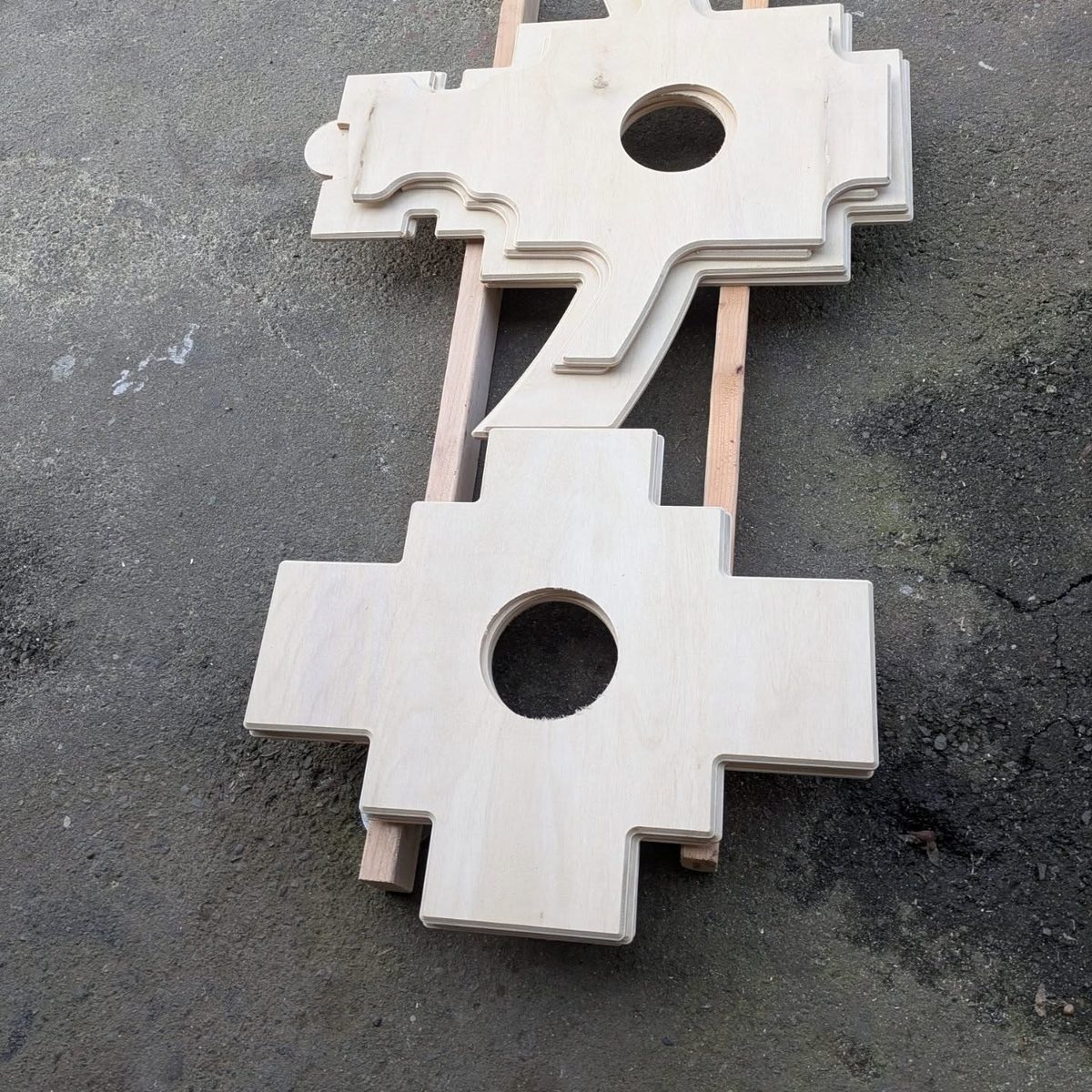 CNC-cut plywood parts